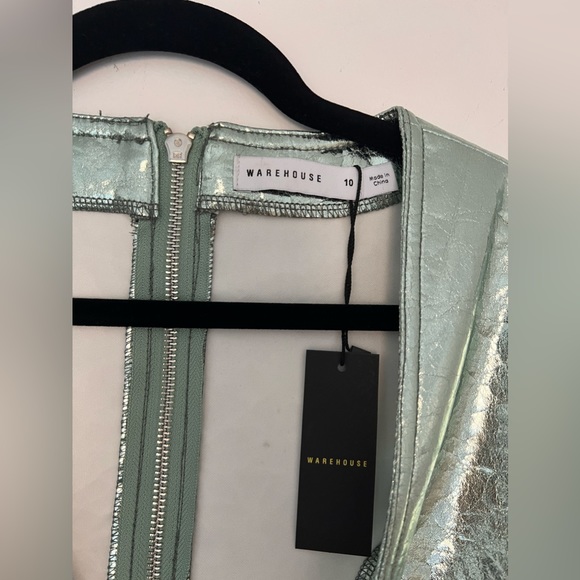 WAREHOUSE LONDON Metallic Mini Dress 10/ US 6 - Picture 4 of 6